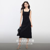 【专属特价】熙世界赫本风方领吊带连衣裙子女夏季新款通勤百搭收腰法式小黑裙 商品缩略图2