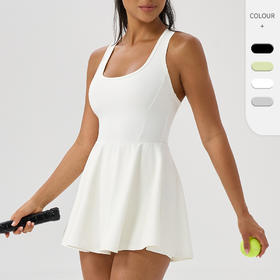 跃牌【欲动春风】系列 运动网球裙女透气速干无袖健身连衣裙户外休闲瑜伽运动短裙52177