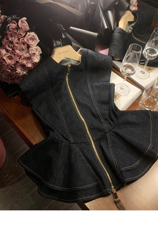 清仓捡漏 张林超LIN BOUTIQUE 三定·高奢牛仔 驴牌同源工艺定制重工上衣  LW250027 牛仔上衣 商品图1