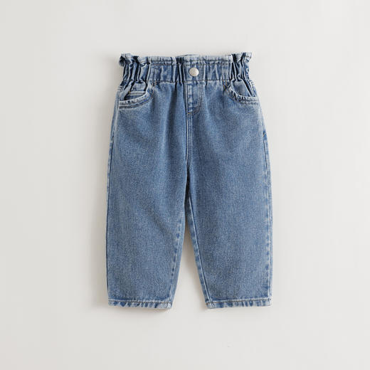 马克珍妮女童花边腰百搭牛仔萝卜裤 宝宝裤子纯棉秋装新品551528 商品图2