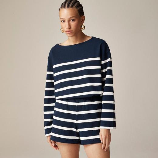 好折！Jcrew 经典横条纹长袖T 美式休闲风 商品图0