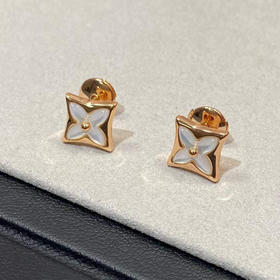 LOUIS VUITTON LV COLOR BLOSSOM精致 白贝母耳钉 女款（SJ）