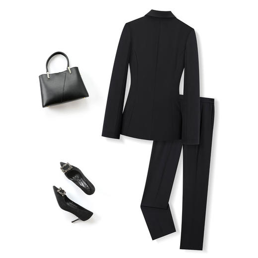 【上衣+裤子】罗蒙女士套装商务通勤百搭舒适易打理行政修身西服套装 商品图2