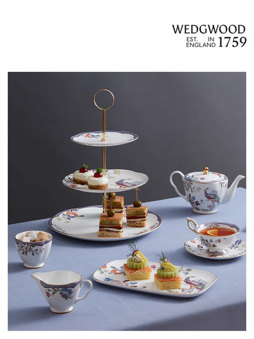 【WEDGWOOD】威基伍德幸运彩雀三层点心盘小雀幸下午茶糕点骨瓷盘子 商品图3
