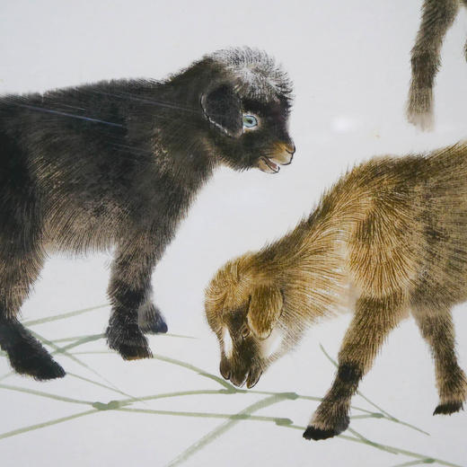 方楚雄《三羊开泰》国画原作33CM*33CM 手绘纸本精品[含框] 商品图5