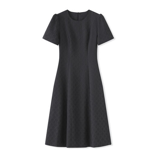 「高货wl」全新升级【铂金会员358/天猫479/差价121】(21340)洛诗琳提花压皱人丝连衣裙2025夏季新款通勤简约A摆裙女 商品图4