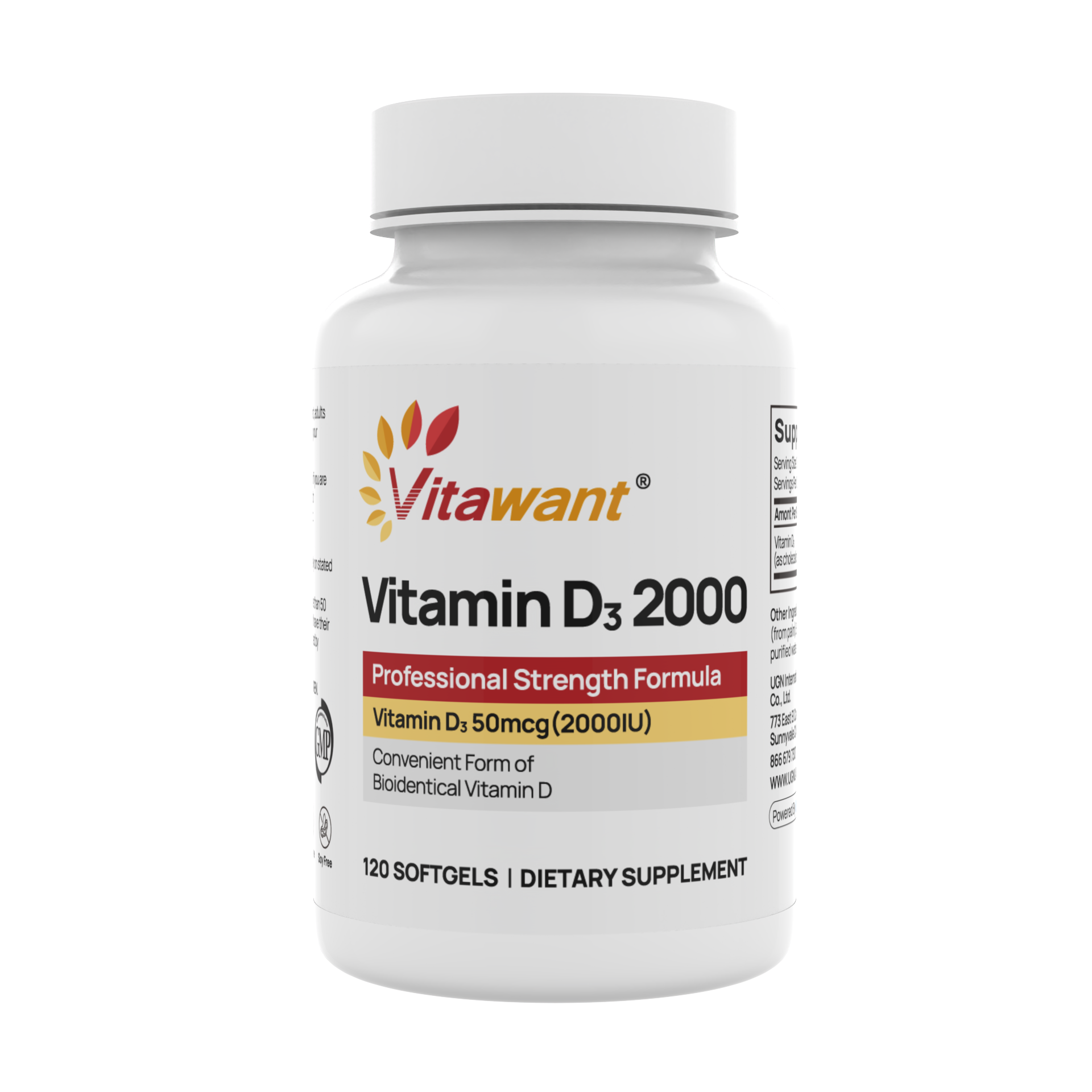 Vitawant维生素D2000软胶囊（120粒/瓶）