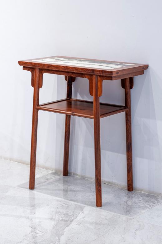 红桥红  家具严选  缅甸花梨（大果紫檀）【128雕花牙边六角底座圆餐桌 九件套】 商品图4