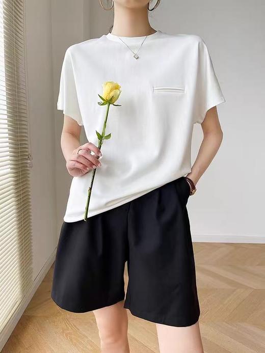 6.30清仓（NO退，能接受拍）- （微脏）LADY BOYA品牌 （65%黏胶纤维）厚实罗马布面料可叠穿圆领T恤-喜出 商品图1