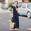 时尚通勤套装女2025夏季新款韩系圆领木耳边拼接衬衫阔腿裤两件套LNS9763 商品缩略图2