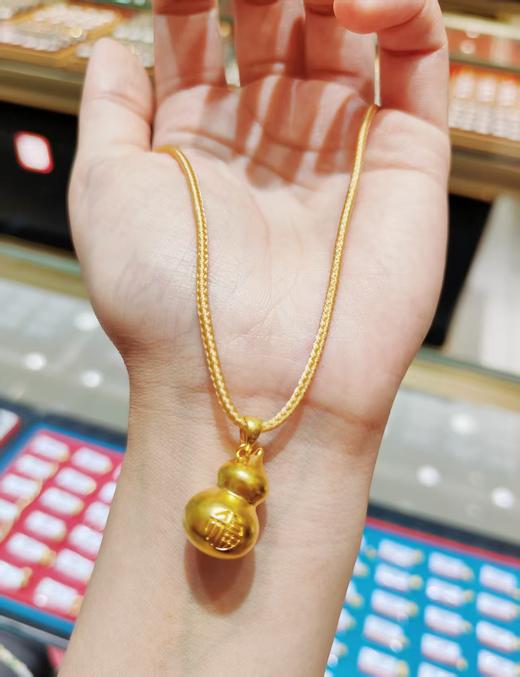 1F 北京黄金 古法福字葫芦吊坠 商品图0