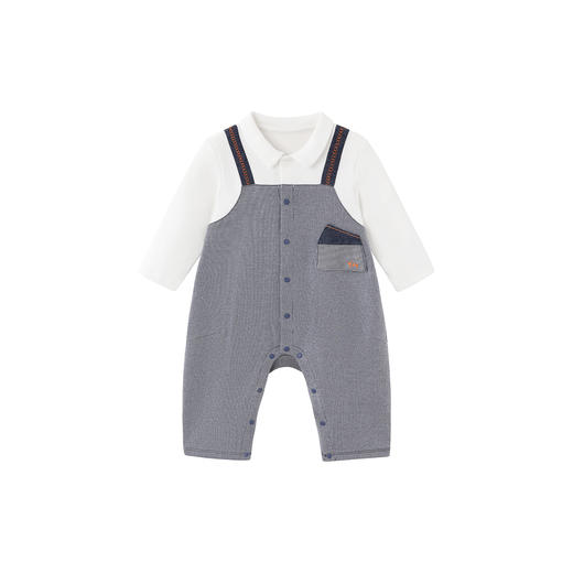 英氏婴儿衣服四季长袖男童假两件连身衣休闲户外小宝宝包屁衣新款 商品图4