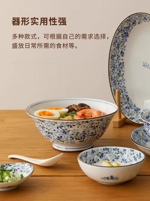 家居小蓝芽餐具一人食碟日本进口高轻量强化瓷釉下彩碗面碗美浓烧小蓝芽系列散件 商品图1