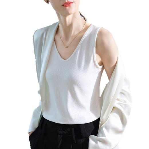 百媚生 V领可外穿遮副乳无袖坎肩上衣吊带背心X5X2282 商品图4