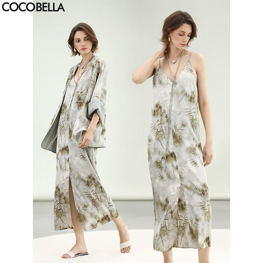 COCOBELLA[空濛烟雨]新中式优雅连衣裙奢华国风吊带裙FR0070 商品图0