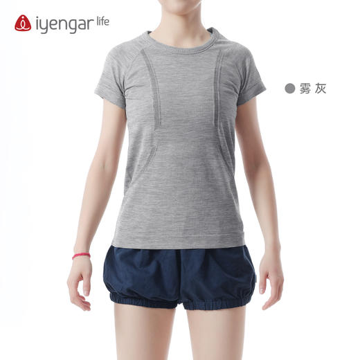 艾扬格 life C1206舒适习练瑜伽运动短袖T恤  简约大方弹力舒适精致编织提花 商品图2