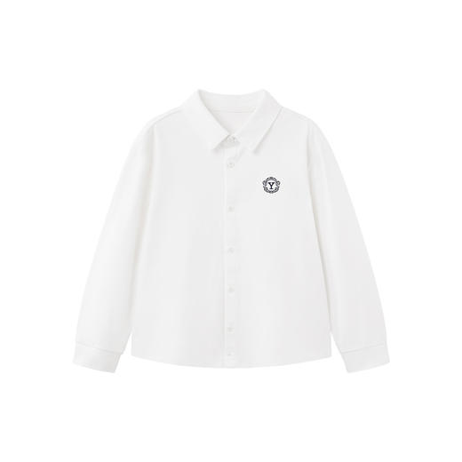 英氏儿童衬衫春秋长袖男女童衬衫百搭纯色中大童基础款学院风衬衫 商品图4