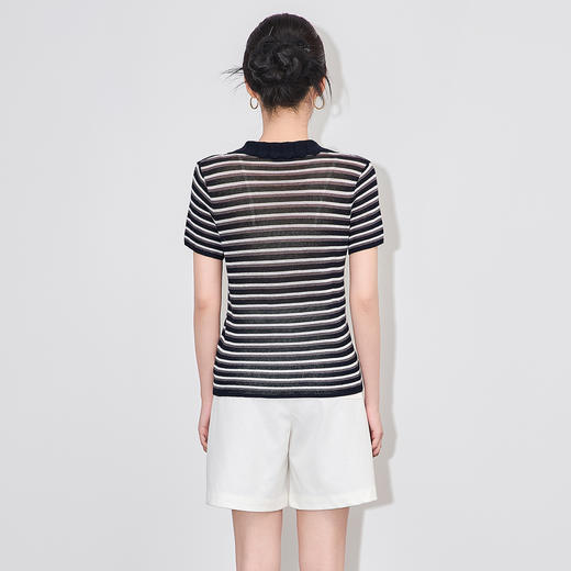 「高货wl」全新升级【铂金会员183/天猫249/差价66】(22031)洛诗琳时髦复古冰感镂空上衣2025夏季超细天丝亚麻针织衫 商品图2