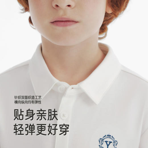 英氏儿童衬衫春秋长袖男女童衬衫百搭纯色中大童基础款学院风衬衫 商品图3