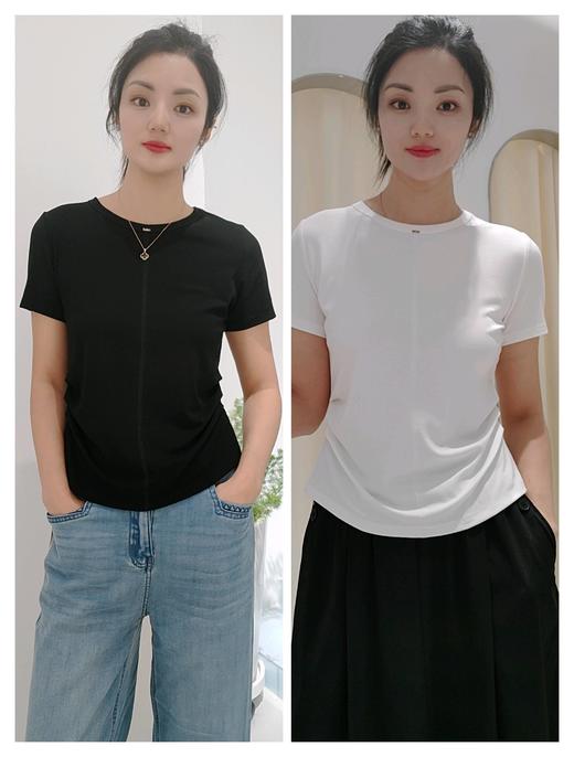 58M922莫代尔棉T两侧褶皱短T 商品图3