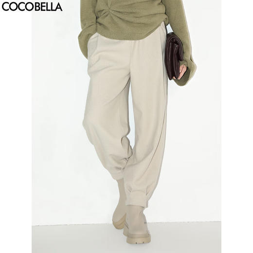 COCOBELLA设计师捏褶加厚灯笼裤女宽松大码休闲束口靴裤PA561 商品图0
