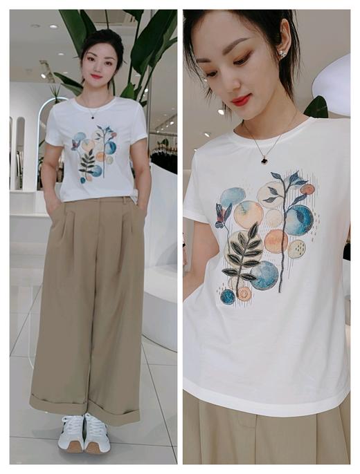 586022精梳棉刺绣款白T 商品图0