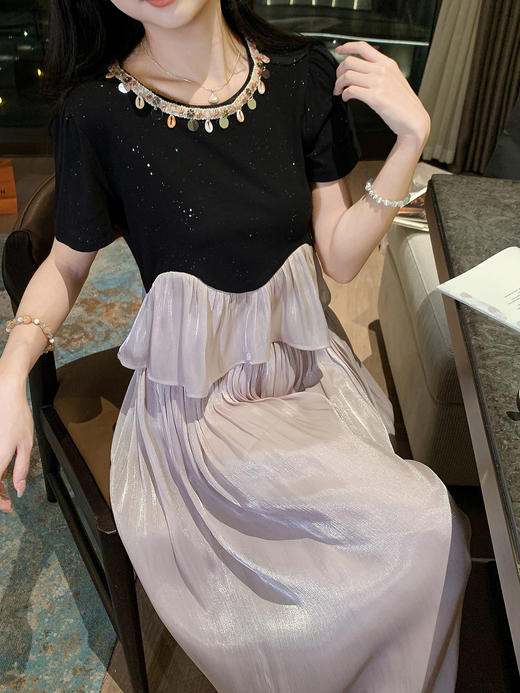 张心子【小苍兰】圆领织带气质时尚两件套套装 U2506006 商品图2