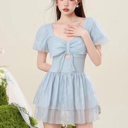 连体泡温泉泳衣女新款保守显瘦遮肚感裙式遮肉游泳装 商品图3