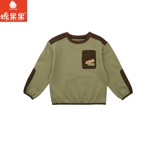 棉果果秋季新品男童藤蔓绿色大毛圈圆领套头卫衣M312180225465 商品图1