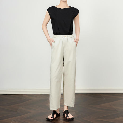 「高货wl」全新升级【铂金会员220/天猫299/差价79】(35608)洛诗琳慵懒八分哈伦萝卜裤2025夏季松腰显瘦薄款休闲裤女 商品图3