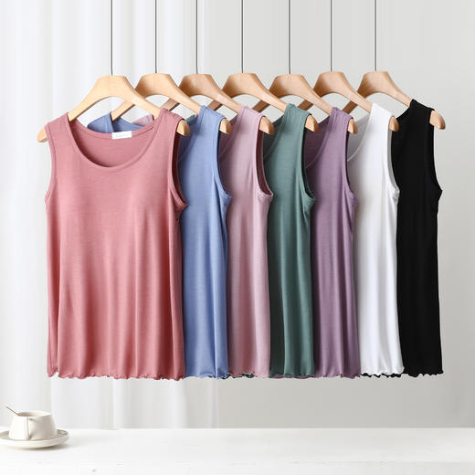 丁摩 带胸垫背心女夏季宽松大码家居服吊带睡衣无袖可外穿薄款上衣5ZF-601 商品图1