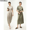 COCOBELLA灵动蝴蝶袖肌理光泽感连衣裙优雅捏褶茶歇裙FR3080 商品缩略图0