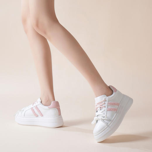 豪麟名鞋迪嘉女鞋时尚休闲鞋牛皮革DJJGA52WX002粉色 商品图1