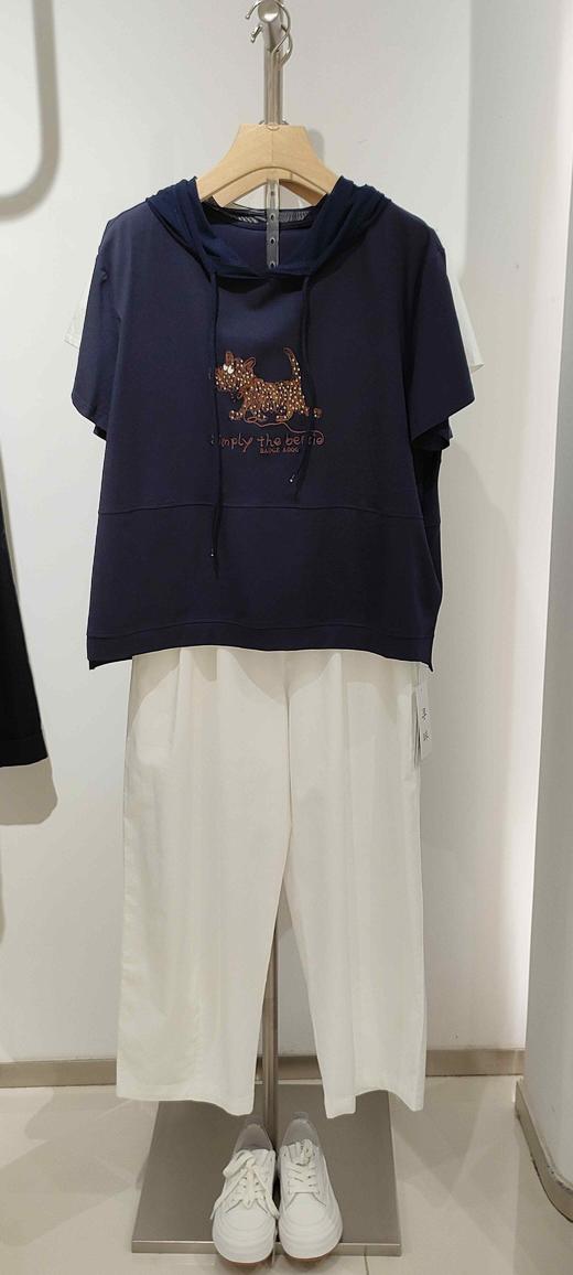 586032夏款短袖精梳棉小狗带帽棉T 商品图2