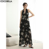 COCOBELLA重工提花金葱背心裙高知感度假风挂脖连衣裙FR3227 商品缩略图0