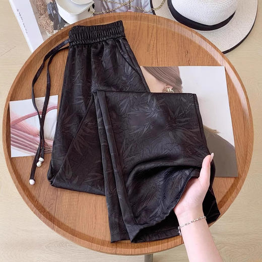 丁摩 醋酸阔腿裤女夏季薄款高腰显瘦防晒垂坠感拖地直筒裤5ZF-310 商品图3