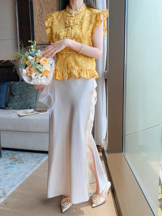 张心子【鎏金光影】气质国风新中式衬衫上衣 U2506008 商品图5