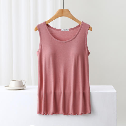 丁摩 带胸垫背心女夏季宽松大码家居服吊带睡衣无袖可外穿薄款上衣5ZF-601 商品图5