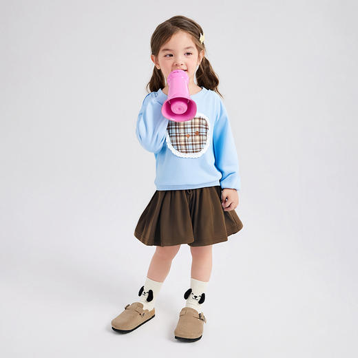 笛莎Deesha 童装女童裙子2025秋新款女童咖色甜美半裙 商品图2