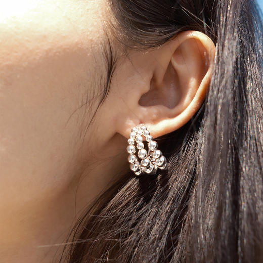 【E24037-g】alodia.co 品牌直发 玄珠月影hoop耳圈耳环 设计感精致小众耳饰925银针RJ136 商品图3