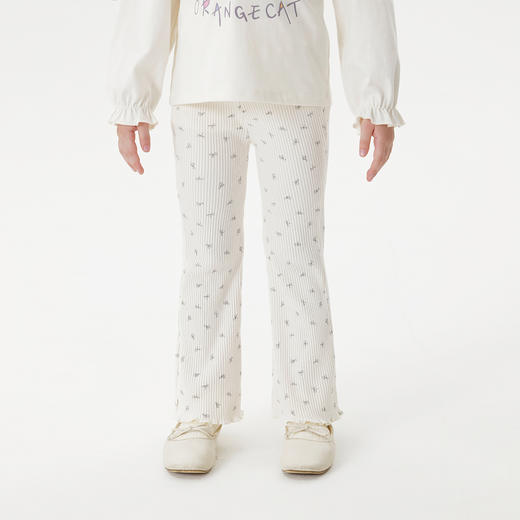 马克珍妮女童甜美花边弹弹喇叭裤宝宝打底裤2025年秋装新品551326 商品图2