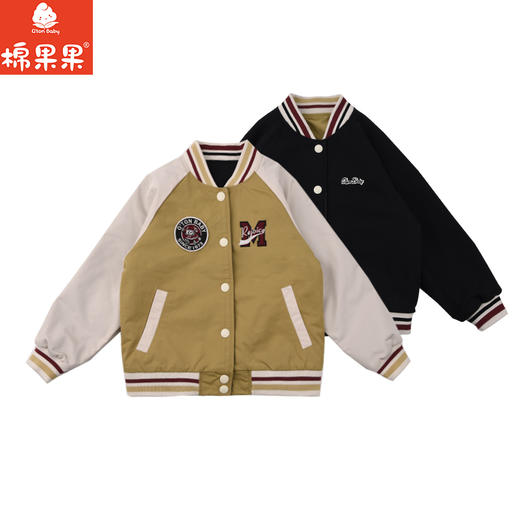 棉果果秋季新品男童女童耀金色大毛圈两面穿棒球服M302100425453 商品图1