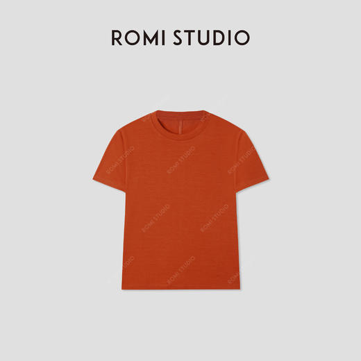 ROMI STUDIO 莱赛尔桑蚕丝混纺轻薄柔顺圆领短袖T恤 RWCAS64834 商品图0