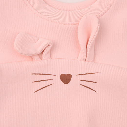 棉果果秋季新品女童樱花粉套头娃娃衫M322180225415 商品图3