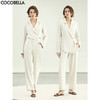 COCOBELLA[防晒UPF50+]凉感休闲裤女25夏奢感捏褶长裤PA0031 商品缩略图0