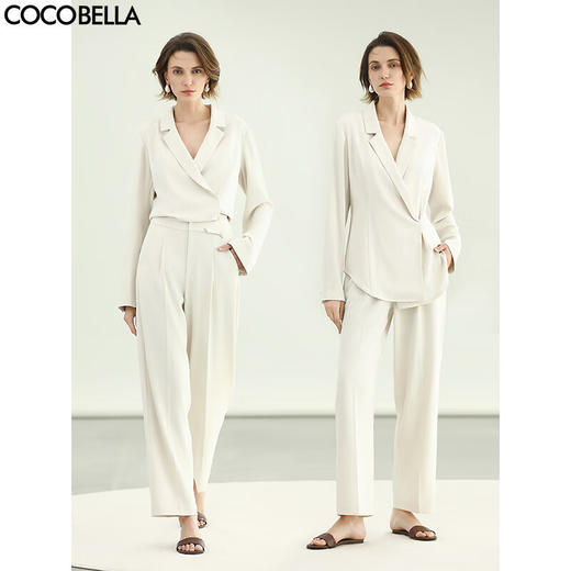 COCOBELLA[防晒UPF50+]凉感休闲裤女25夏奢感捏褶长裤PA0031 商品图0