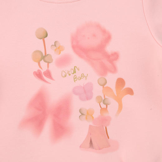 棉果果秋季新品女童樱花粉空气棉长袖连衣裙M322700225434 商品图3