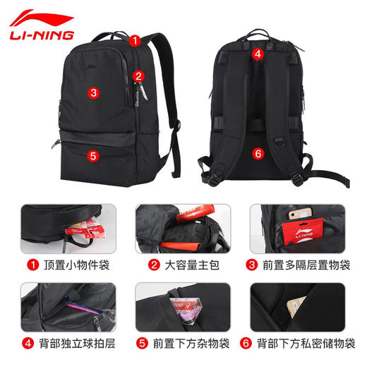 李宁LINING ABSR168羽毛球包双肩运动背包球拍包 商品图2