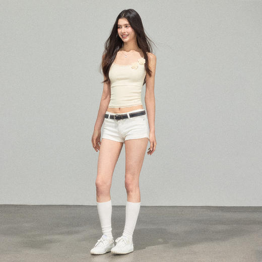 Ariseism 美式复古设计感蕾丝花朵吊带背心女夏季新款修身上衣 商品图4