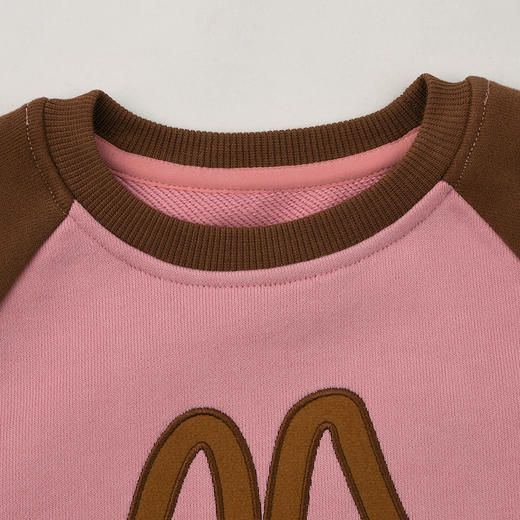 棉果果秋季新品女童蔷薇粉大毛圈圆领套头卫衣M322180225435 商品图2